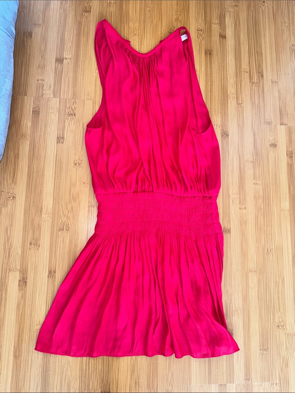 Ramy Brook Women’s Red Sleeveless Smocked Waist Mini-Dress
